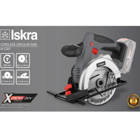 Iskra IX-CS07 X-cross Батериска циркуларна пила
