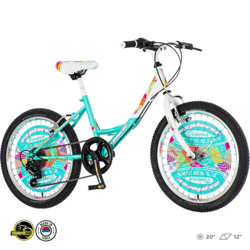 Детски Велосипед EXPLORER FASHION FAS201 20"/12" велосипед тиркизно бела жолта + Опрема ГРАТИС!