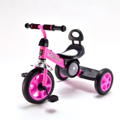 Трицикл со музика и LED сијалички - розев