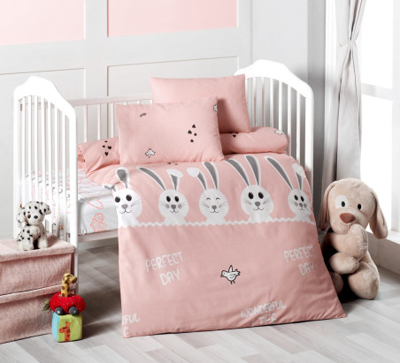 Ranforce Baby Quilt Cover Set - Sleeper - Bunny