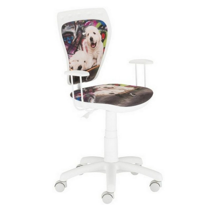 Детски работен стол Ministyle dogs white