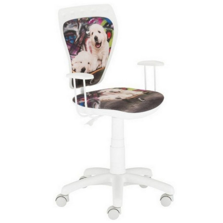 Детски работен стол Ministyle dogs white