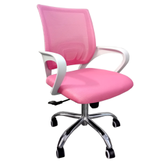 Работен стол Lori White Chrome розев