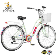 Велосипед EXPLORER LADY WHITE FLOWER LAD262S6 26"/16"