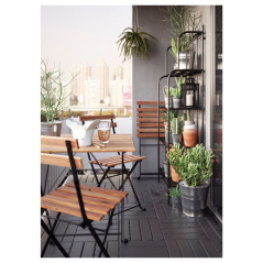 IKEA TARNO Сет маса со 2 стола за надворшна употреба - кафено - црна