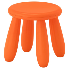 IKEA MAMMUT Детска табуретка - портокалова
