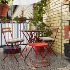 IKEA TARNO Сет маса со 2 стола за надворeшна употреба - црвено - кафеава